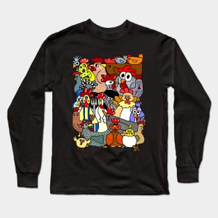 Cartoon Chickens Long Sleeve T-Shirt